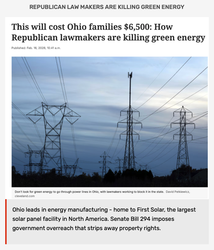 Republican Lawmakers Killing Green Energy